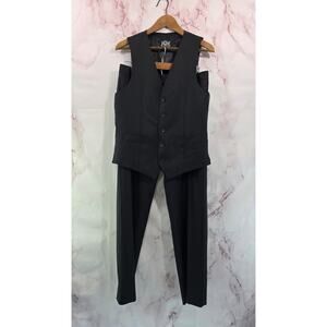 Joe Joseph Abboud Suit Waistcoat Mens XS Top 32 X 31 Pants Black Vest Slacks